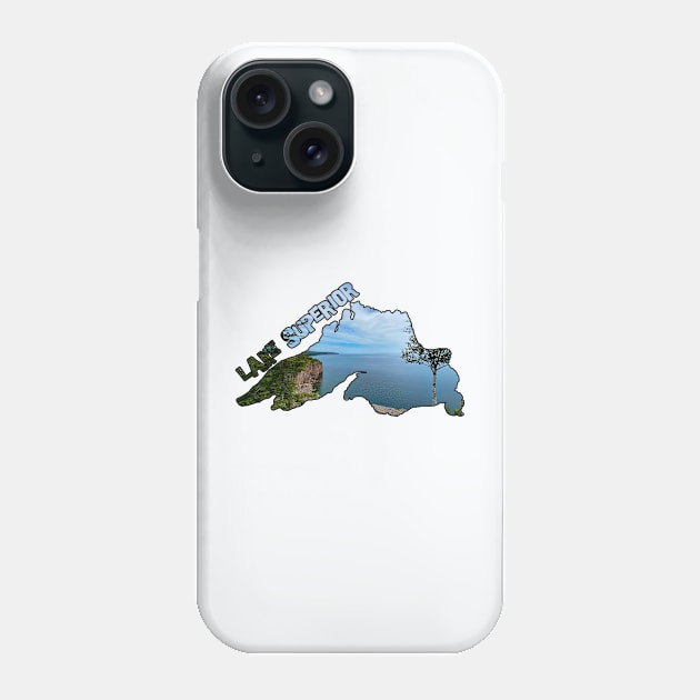 Lake Superior Outline (Palisade Head) Phone Case by gorff