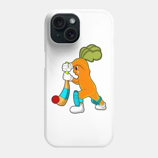 Carrot at Cricket with Cricket bat Phone Case