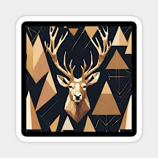 Geometric Stag: A Modern and Abstract Art Piece Magnet