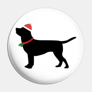 Christmas black labrador with santa hat Pin