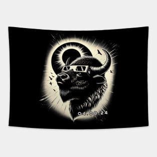 Celestial Bison Eclipse: Stylish Tee for Bison and Nature Lovers Tapestry