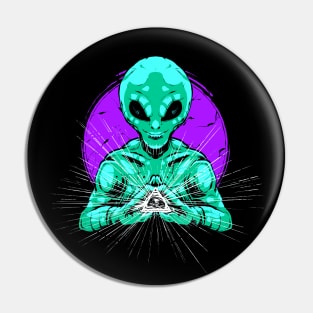 Illuminati Aliens Invasion Pin