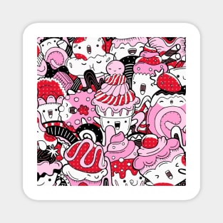 Abstract Cupcake Pattern Magnet