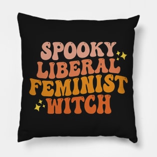 Spooky Liberal Feminist Witch, Pro Choice Halloween Feminist Costume Pillow