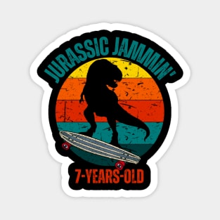 Jurassic Jammin' 7-Years-Old Boys Birthday Party Dinosaur Theme Magnet