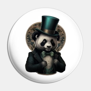 Panda wearing Top Hat Pin