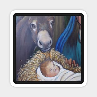 Baby Jesus with Donkey Magnet