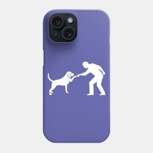 Fist bump between man and dog Phone Case