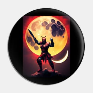 Red Moon Warrior art work Pin