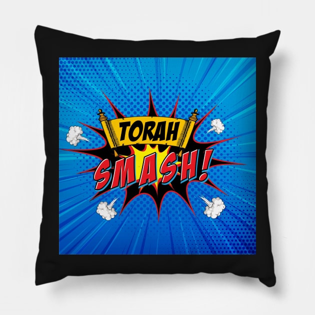 Torah Smash! The Logo for Nerdy Jews Pillow by Torah Smash