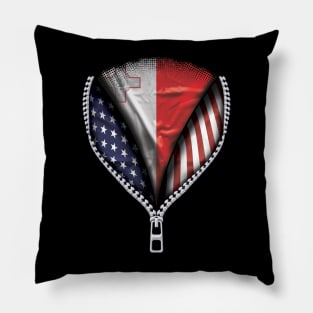 Maltese Flag  Malta Flag American Flag Zip Down - Gift for Maltese From Malta Pillow