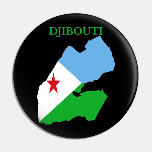 Djibouti Map Flag Pin by maro_00