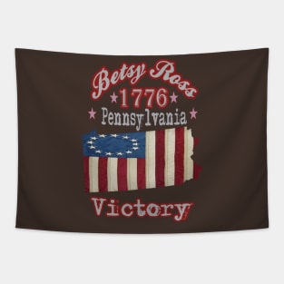 Retro Vintage Betsy Ross Flag Pennsylvania State 1776 Victory, Great Distressed Patriotic America Flag Gift Tapestry