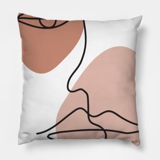 Abstract one line face Pillow