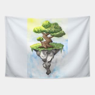 dreamy bonsai on a floating island Tapestry