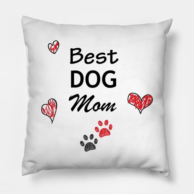 Best Dog Mom text Pillow by GULSENGUNEL