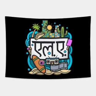 Los Angeles Hindi Doodle Tapestry