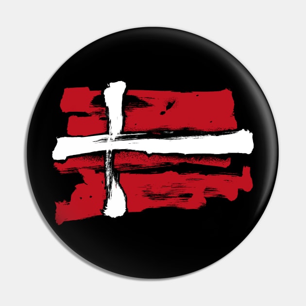 Denmark Flag - Pencil Strokes - Pirates Style Pin by Nikokosmos