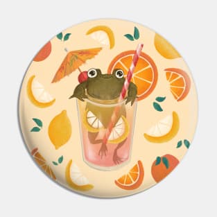 The Happy Frog in the Lemonade Pin