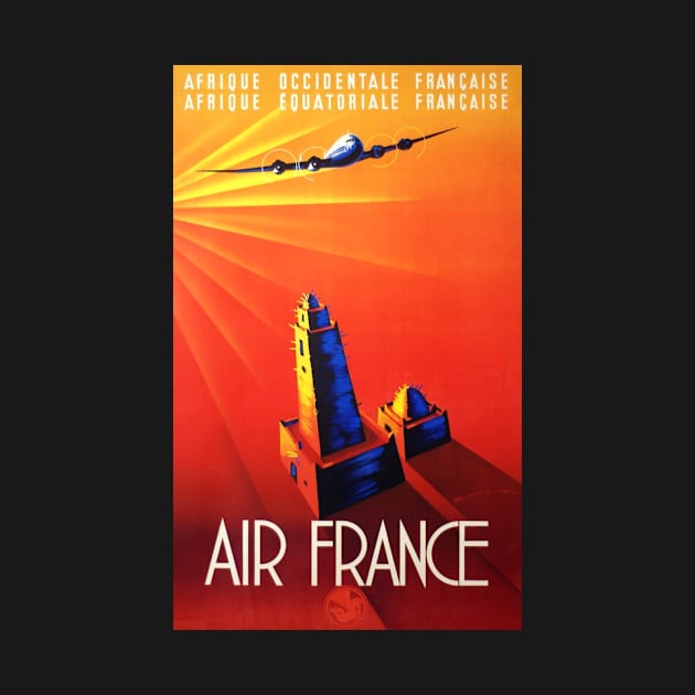 Vintage Travel Poster - Air France to Africa by Starbase79