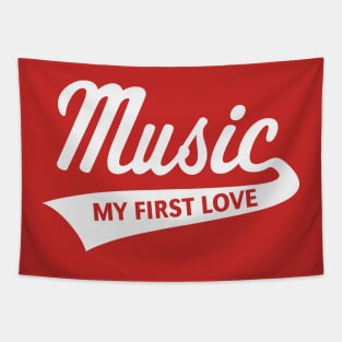 Music - My First Love (I Love Music / White) Tapestry