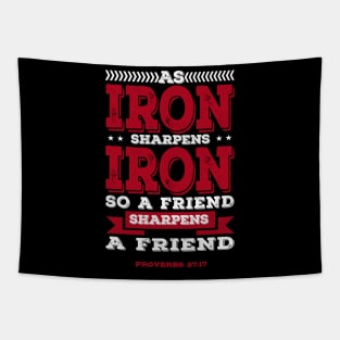 As Iron Sharpens Iron Bible Scripture Verse Christian Tapestry