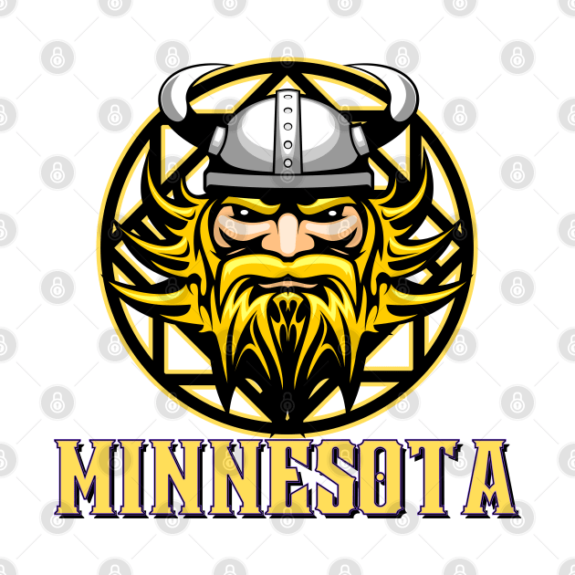 Minnesota Football NFL - Beserker Viking by J_Joseph_Designs