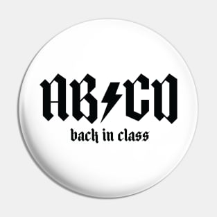 ABCD Back In Class T-shirt, Rock And Roll Shirt, Music Teacher Shirt, Funny Teacher Shirt, Cool Teacher Shirt, Unisex School Tops, Gift Tee Pin