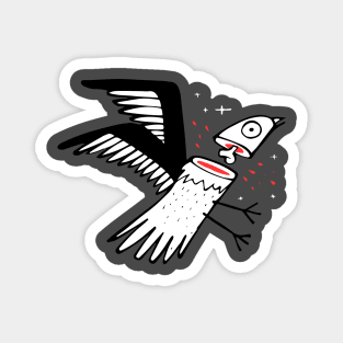 Beheaded bird vector illustration Magnet