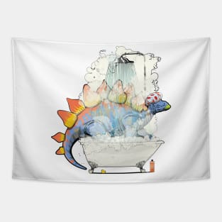 Dinosaur Stegosaurus in the Shower Tapestry