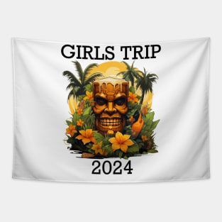 Tropical Vacation - Girls Trip 2024 (Black Lettering) Tapestry