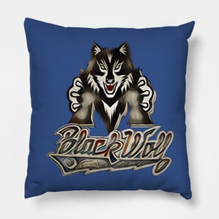 Madison Black Wolf Baseball Pillow