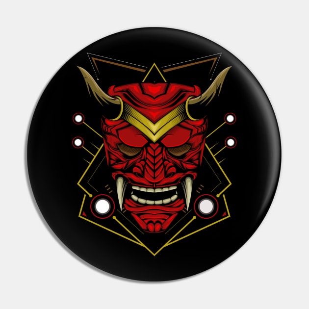 Demon mask illustration with sacred symbol Pin by AGORA studio