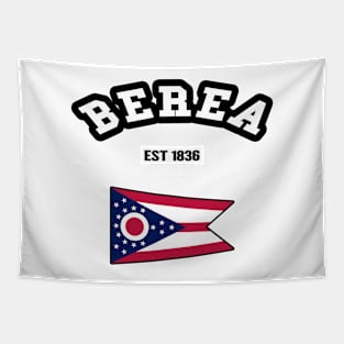 🏹 Berea Ohio Strong, Buckeye State Flag, Est 1836, City Pride Tapestry