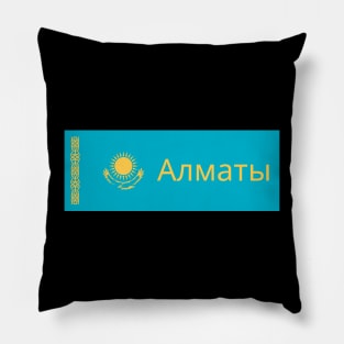 Almaty City in Kazakhstan Flag Pillow