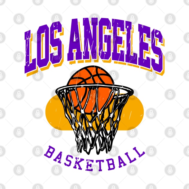 Vintage Los Angeles Basketball by funandgames