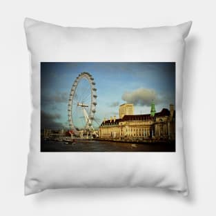 London Eye South Bank River Thames UK Pillow