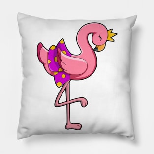 Flamingo with Crown & Skirt Pillow