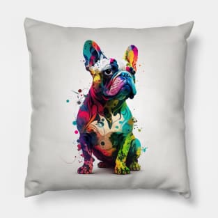 French Bulldog Color Explosion Pillow