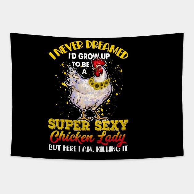 Funny Chicken, Sassy Chicken, Chicken Mom Tapestry by artbyhintze