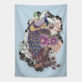 Japanese Peacock in Paradise Forest Tapestry