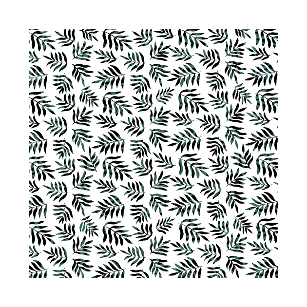 Branches pattern - black and teal by wackapacka