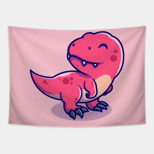 Cute Baby Tyrannosaurus Cartoon Tapestry