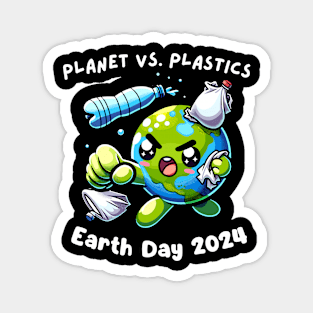 Earth Day 2024 Planet VS Plastics Men Women Kids Cute Magnet