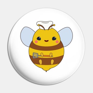 Bee as Cook with Chef's hat & Spatula Pin