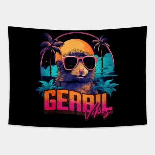 Retro Wave Gerbil Good Vibes Miami Tapestry