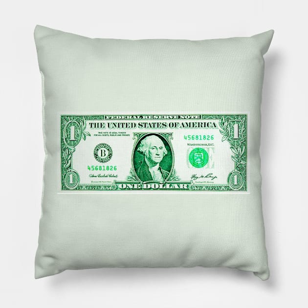 1$ dollar Pillow by DeekayGrafx