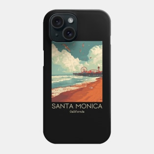 A Vintage Travel Illustration of Santa Monica - California - US Phone Case