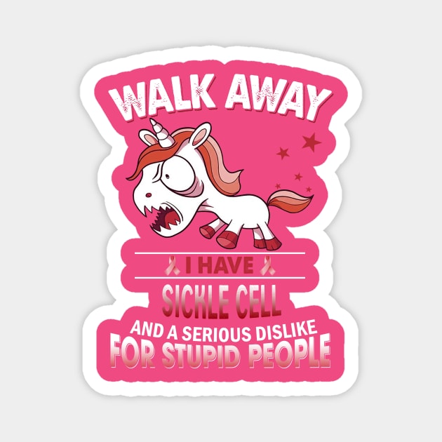 funny sickle cell grumpy unicorn warrior Magnet by TeesCircle