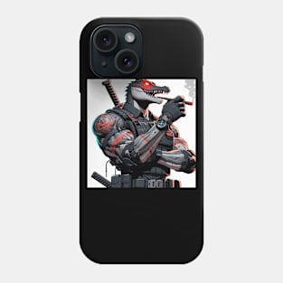 Future Warrior: A Mercenary in Sci-Fi Armor Phone Case